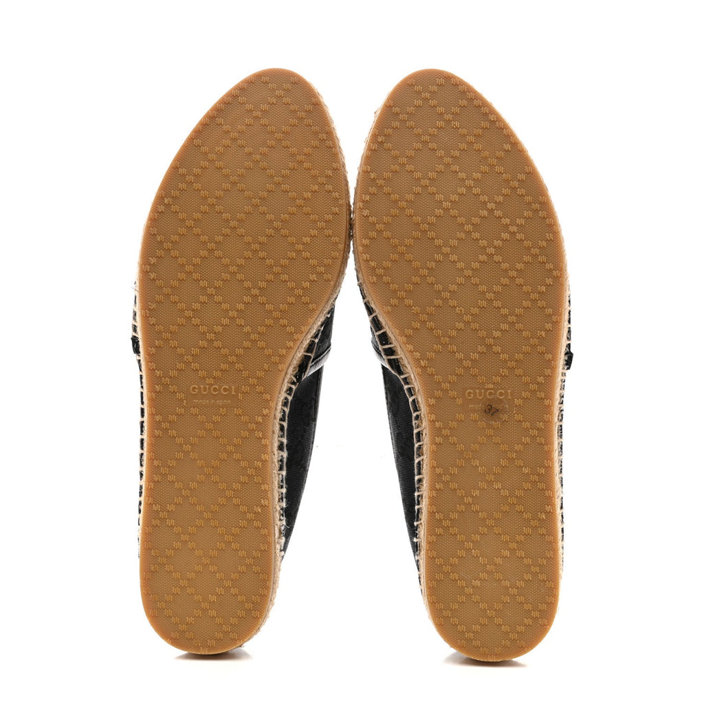 Gucci Monogram Espadrilles 37 Black