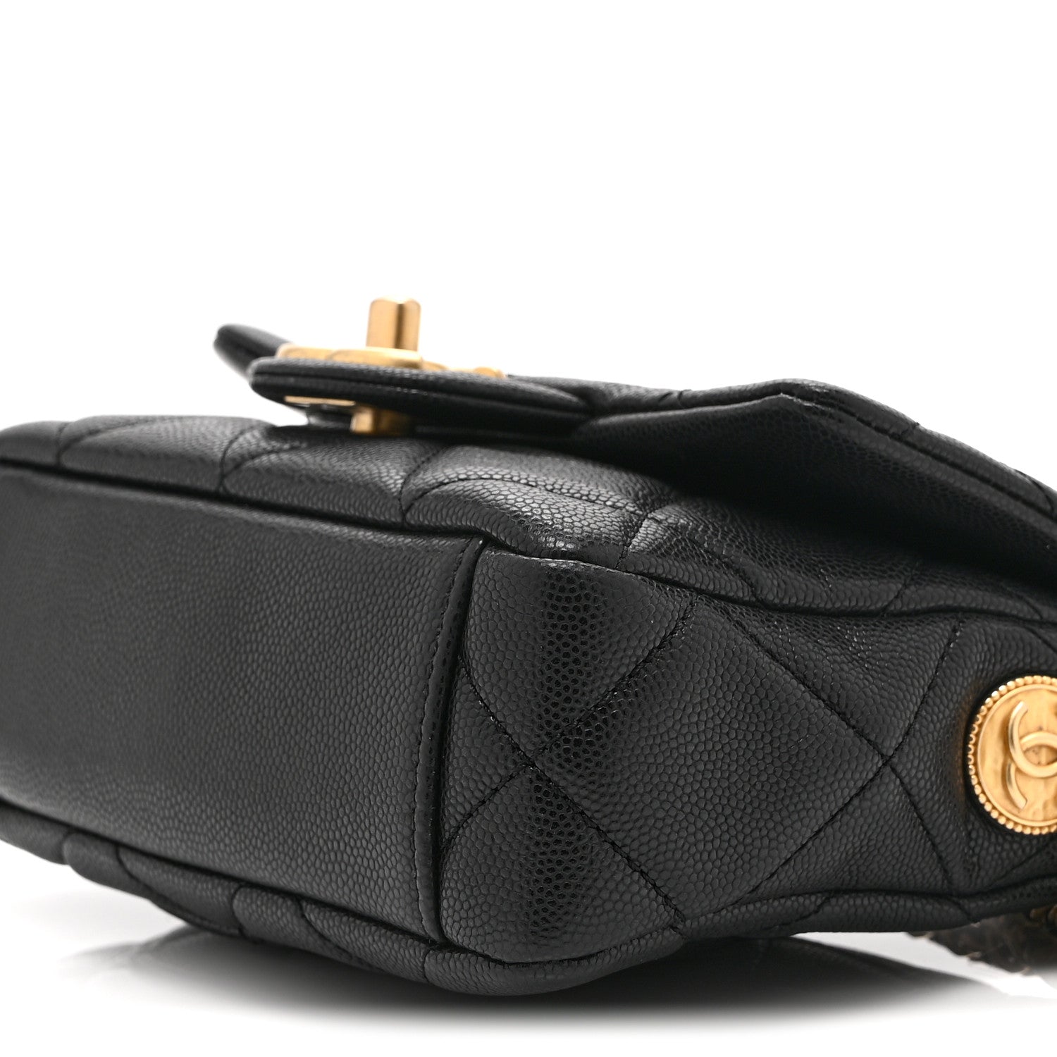 Chanel Caviar Quilted Mini Twist Your Buttons Flap Black