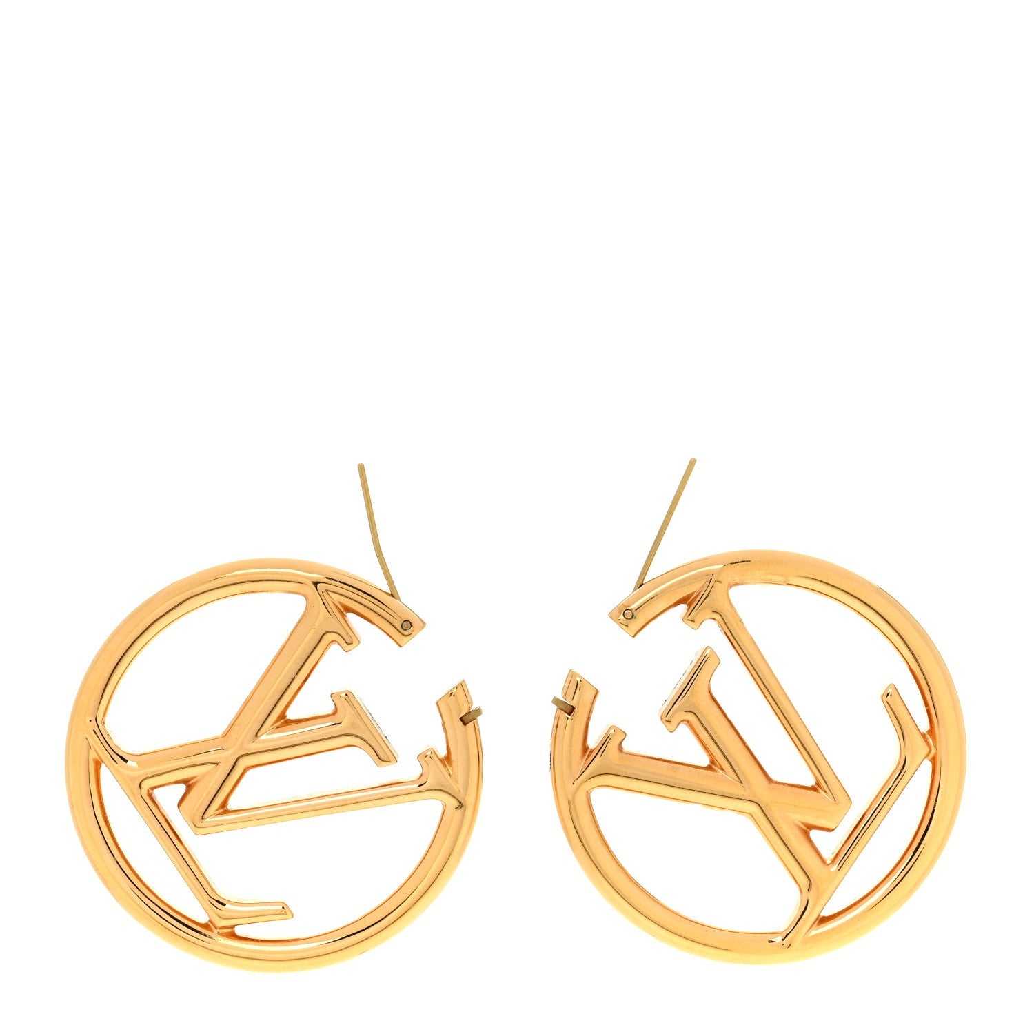 Louis Vuitton Metal Louise Hoop Earrings Gold