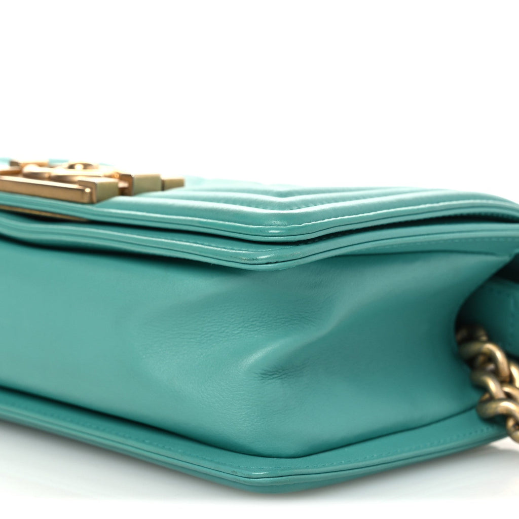 Chanel Lambskin Quilted Small Boy Flap Dark Turquoise