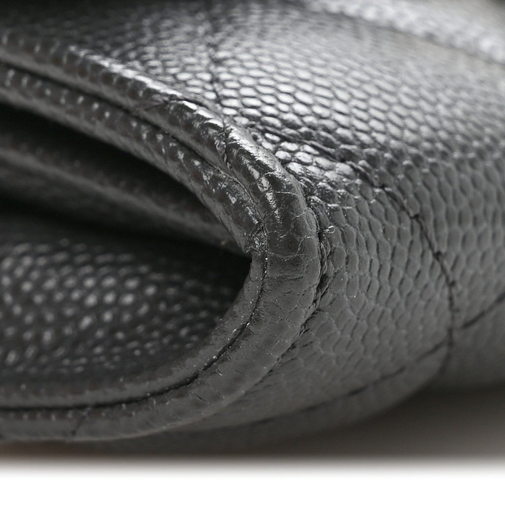 Chanel Caviar Quilted Bracelet On Chain Clutch Grey
