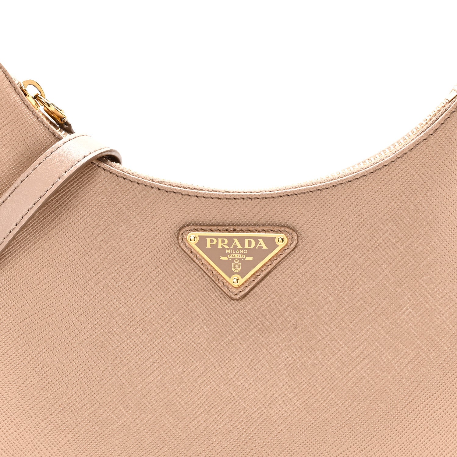 Prada Saffiano Lux Re-Edition Mini Shoulder Bag Cammeo