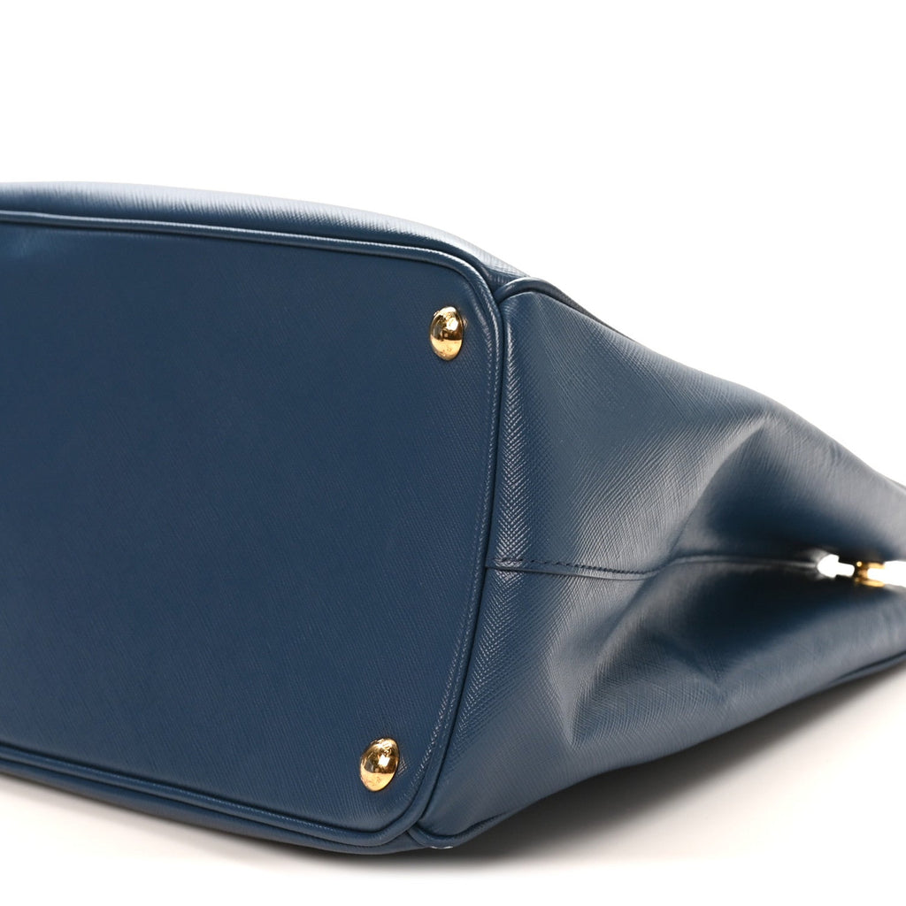 Prada Saffiano Large Galleria Double Zip Tote Bluette