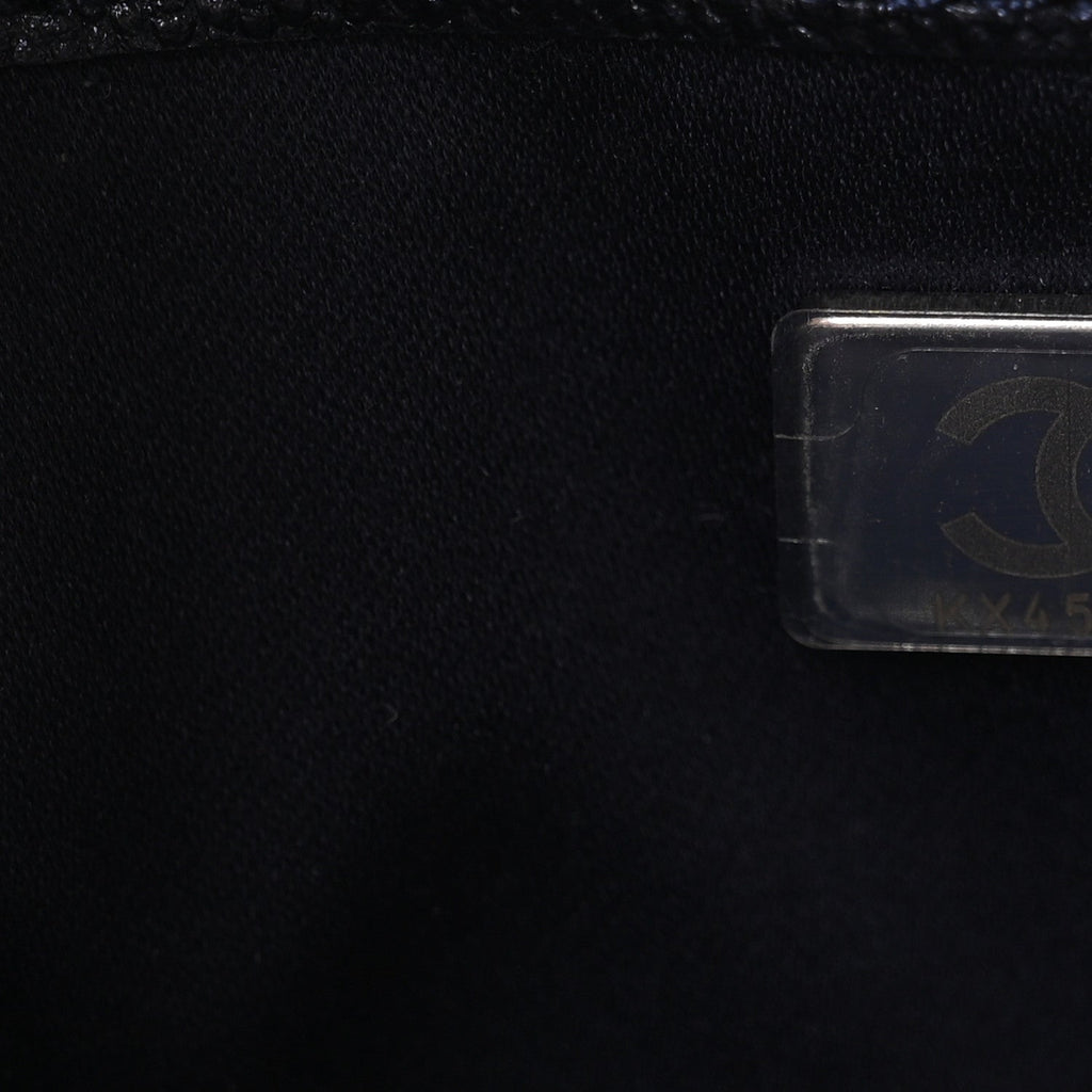 Chanel Metallic Caviar Quilted Mini Chanel 25 Handbag Dark Blue