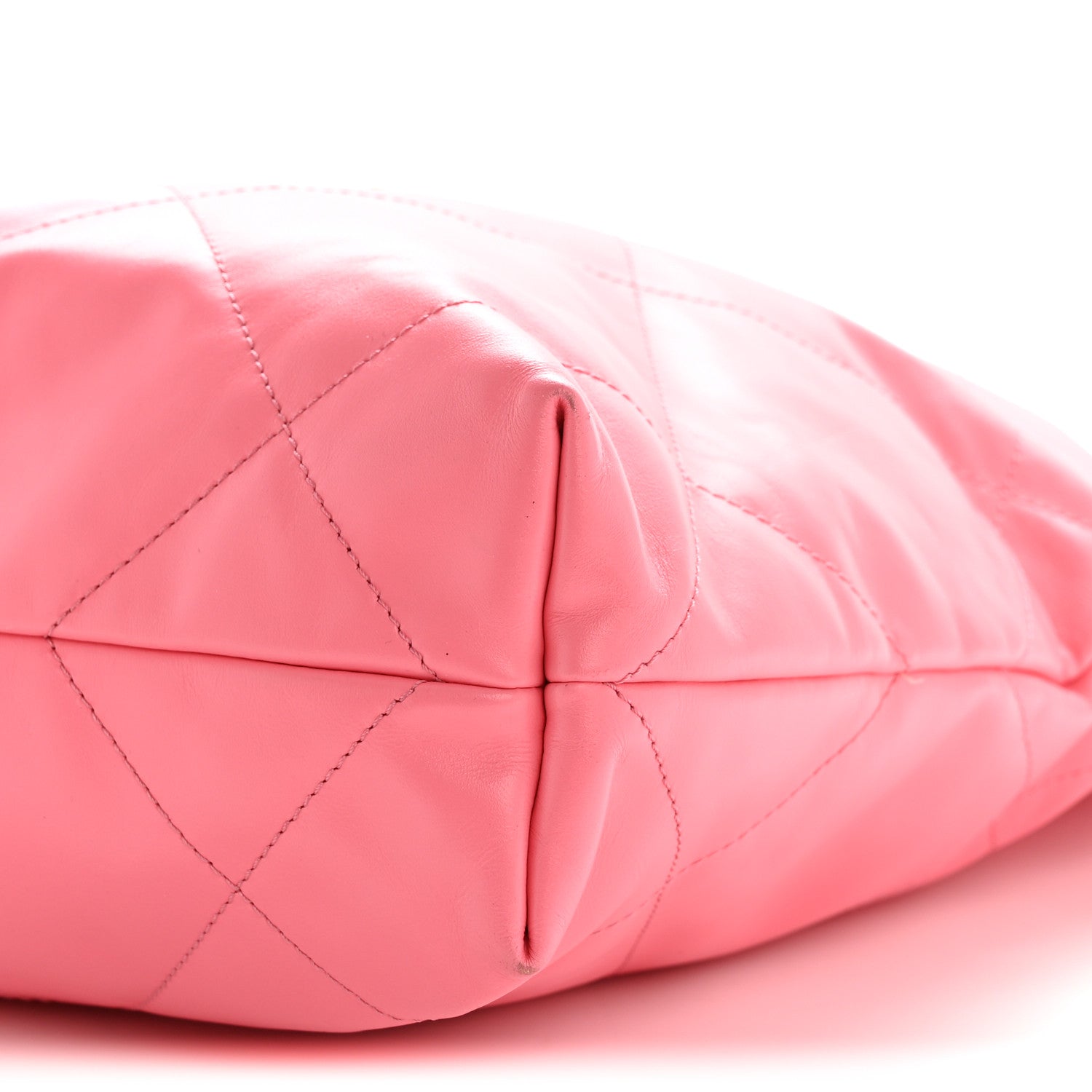 Chanel Shiny Calfskin Quilted Small Chanel 22 Coral Pink