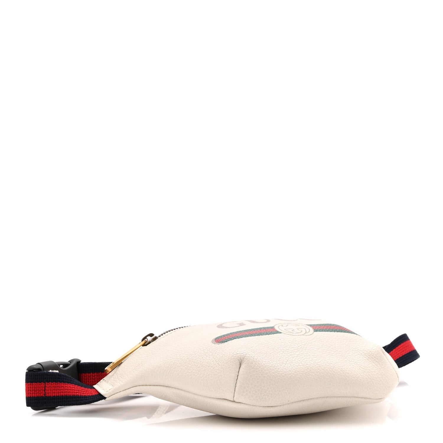 Gucci Grained Calfskin Small Logo Belt Bag White