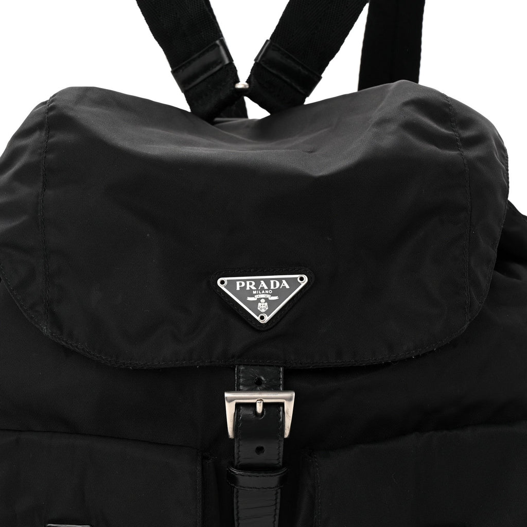 Prada Nylon Vela Medium Backpack Black