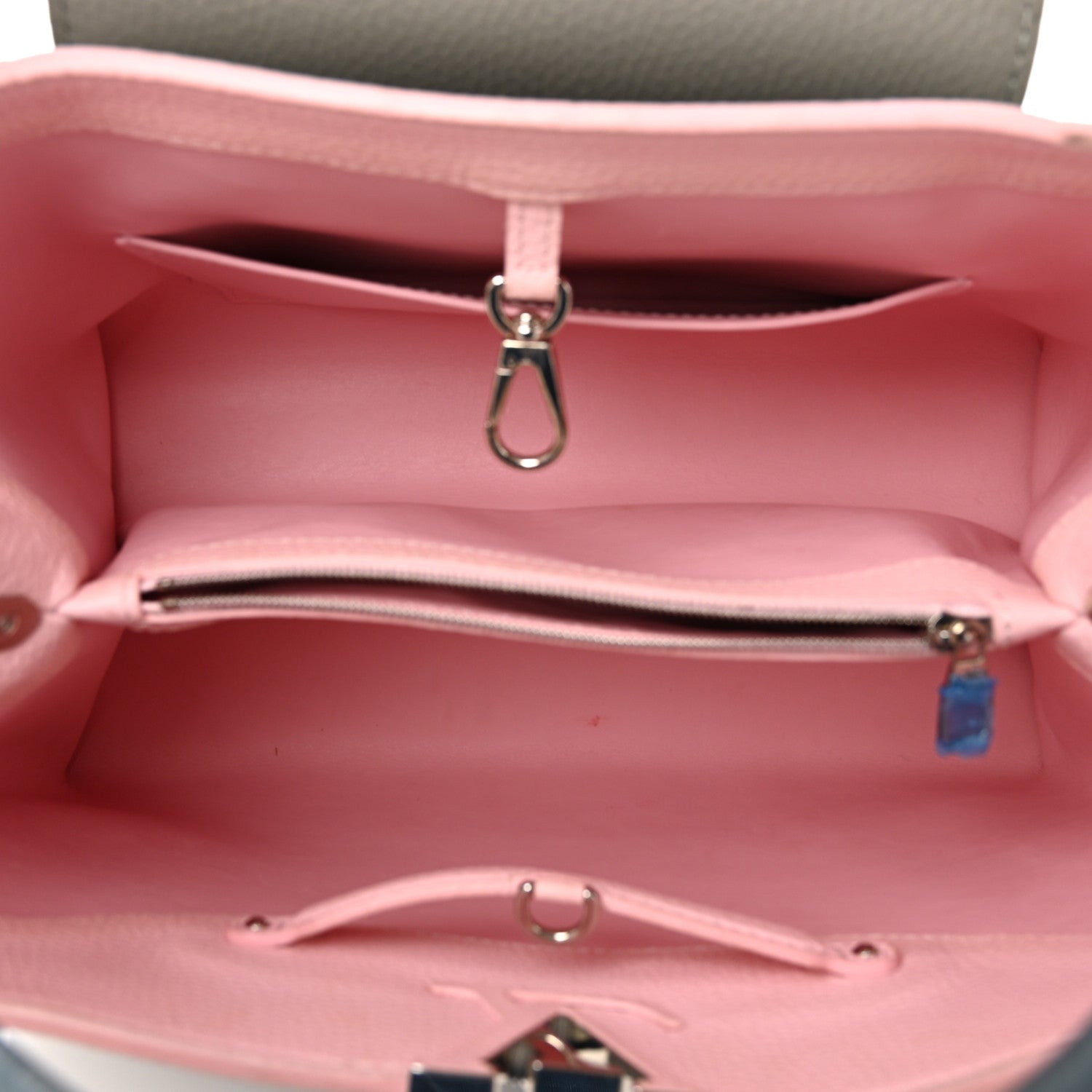 Louis Vuitton Taurillon Capucines MM Black General Blue Pink