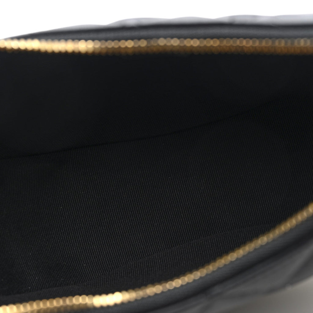 Chanel Lambskin Quilted Small Hobo Bag Black