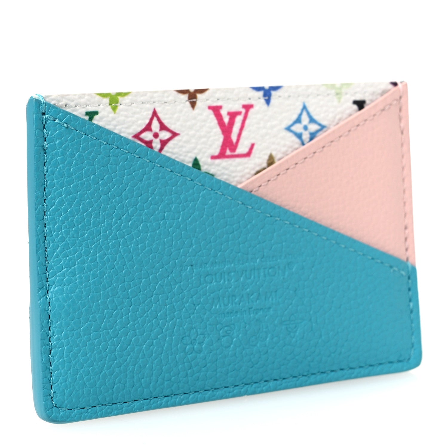 Louis Vuitton LV X TM Monogram Multicolor Criss-Cross Card Holder Kabira Blue Rose