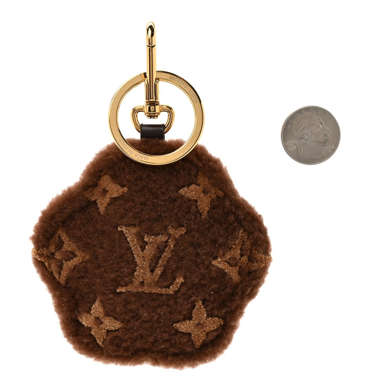 Louis Vuitton Shearling LV Paw Key Holder Bag Charm Brown