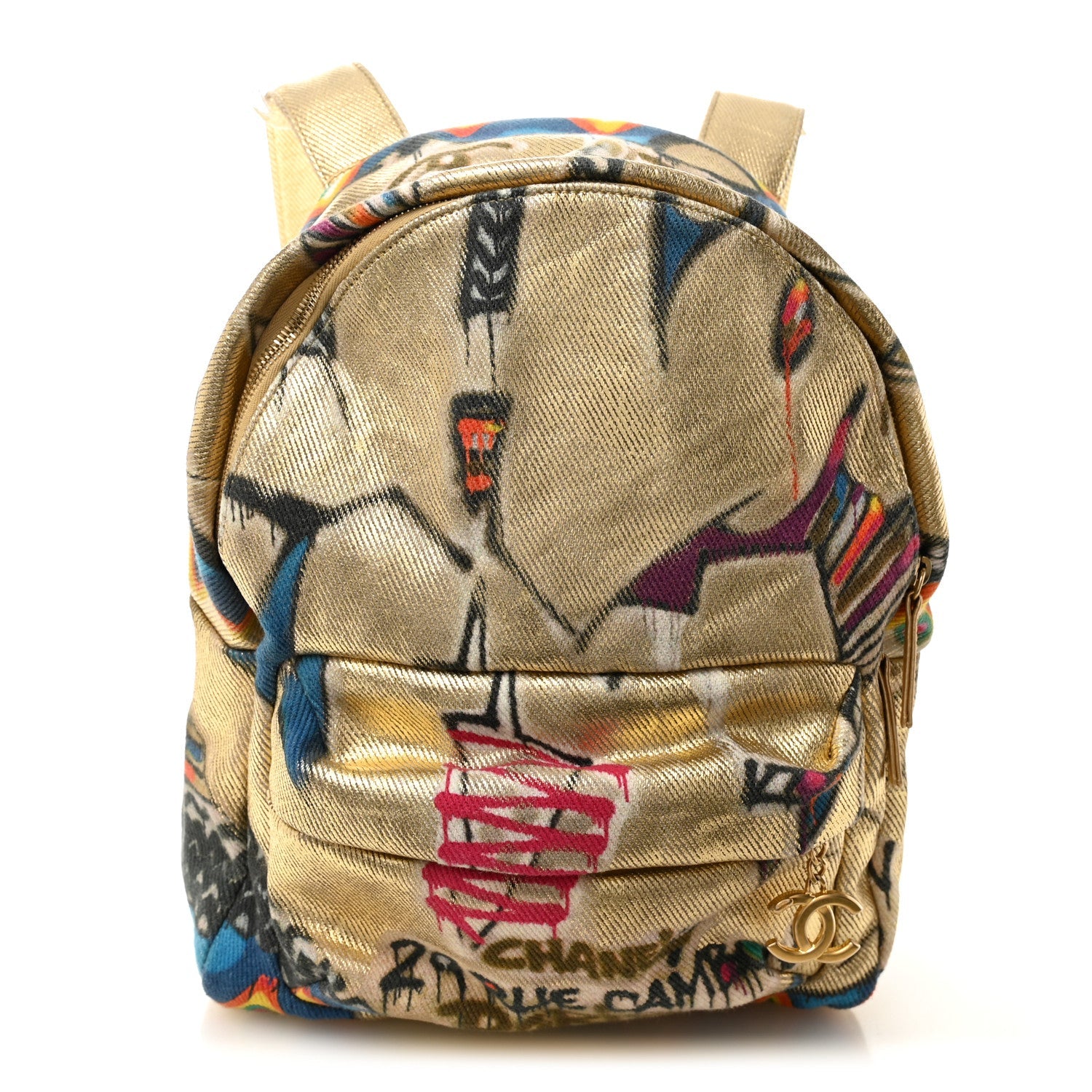 Chanel Graffiti Printed Canvas Street Spirit Backpack Multicolor