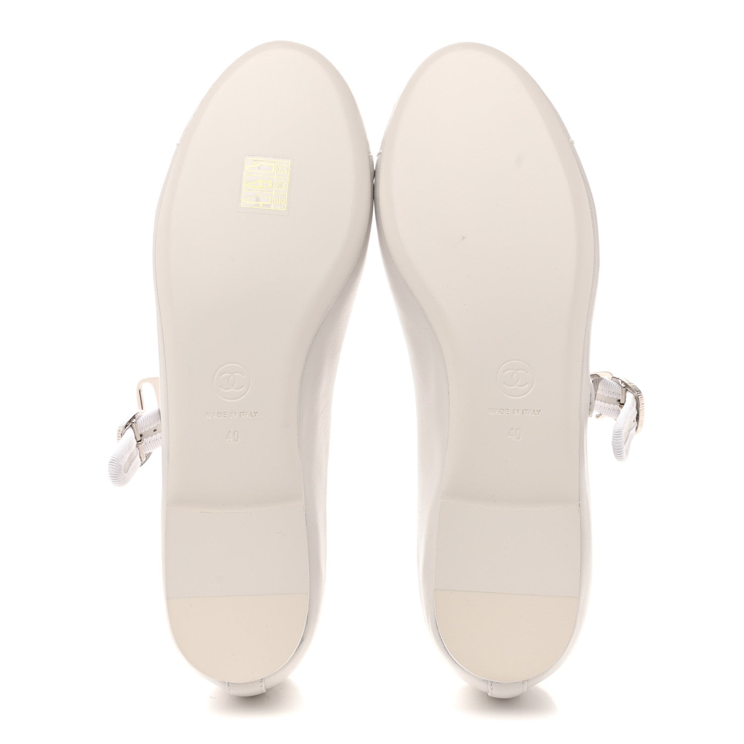 Lambskin Mary Jane Flats 40 White