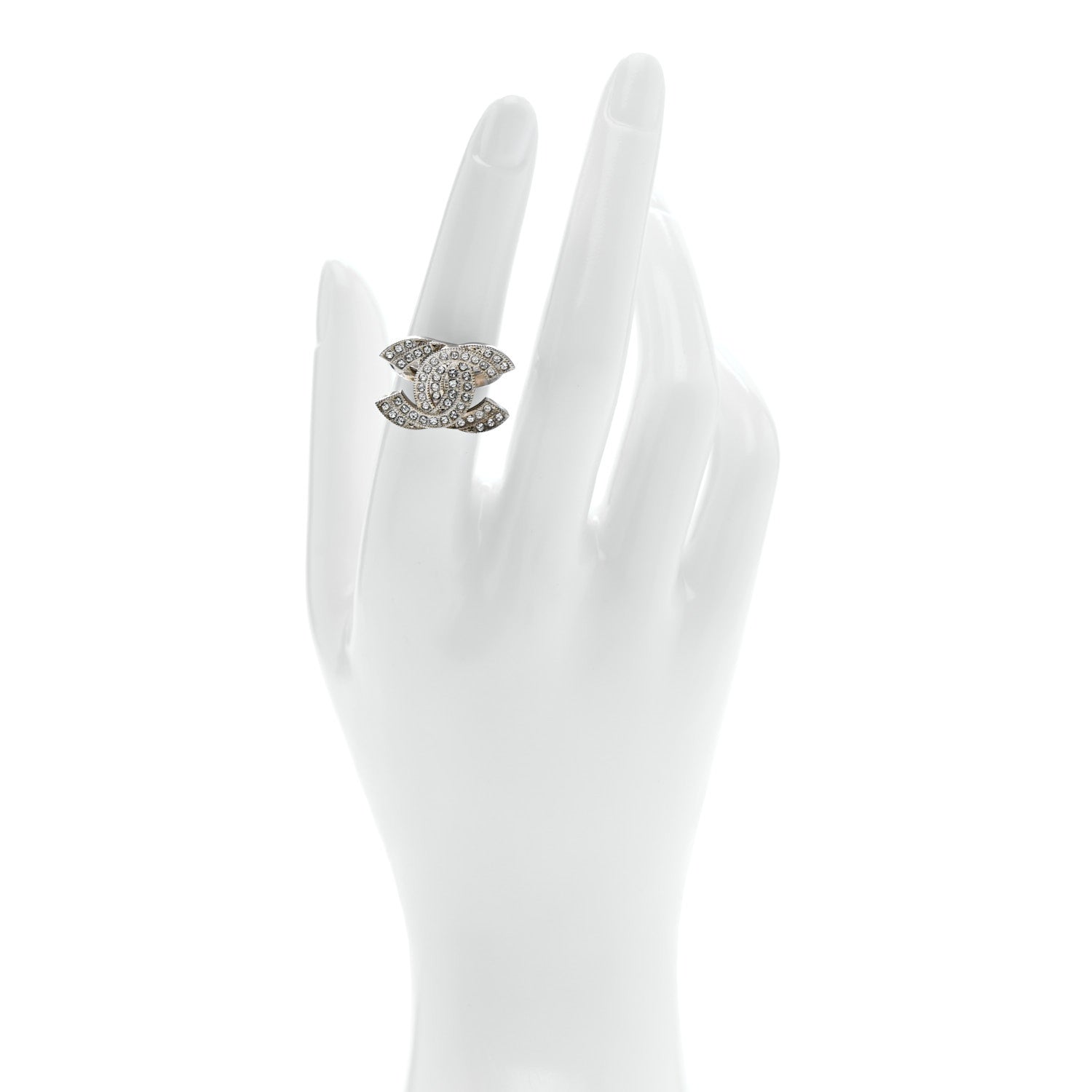 Crystal Double CC Ring 52 6 Silver