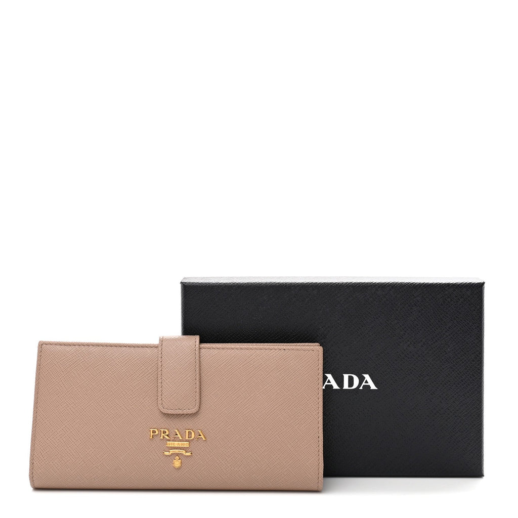 Prada Saffiano Metal Large Wallet Cipria