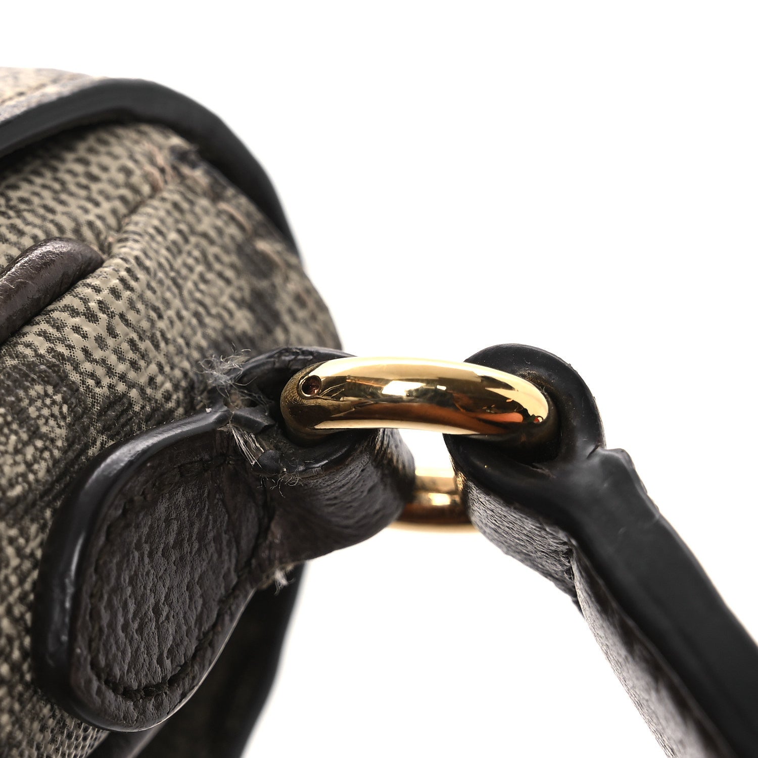 Gucci GG Supreme Monogram Textured Dollar Calfskin Web Mini Ophidia Envelope Shoulder Bag Beige Ebony
