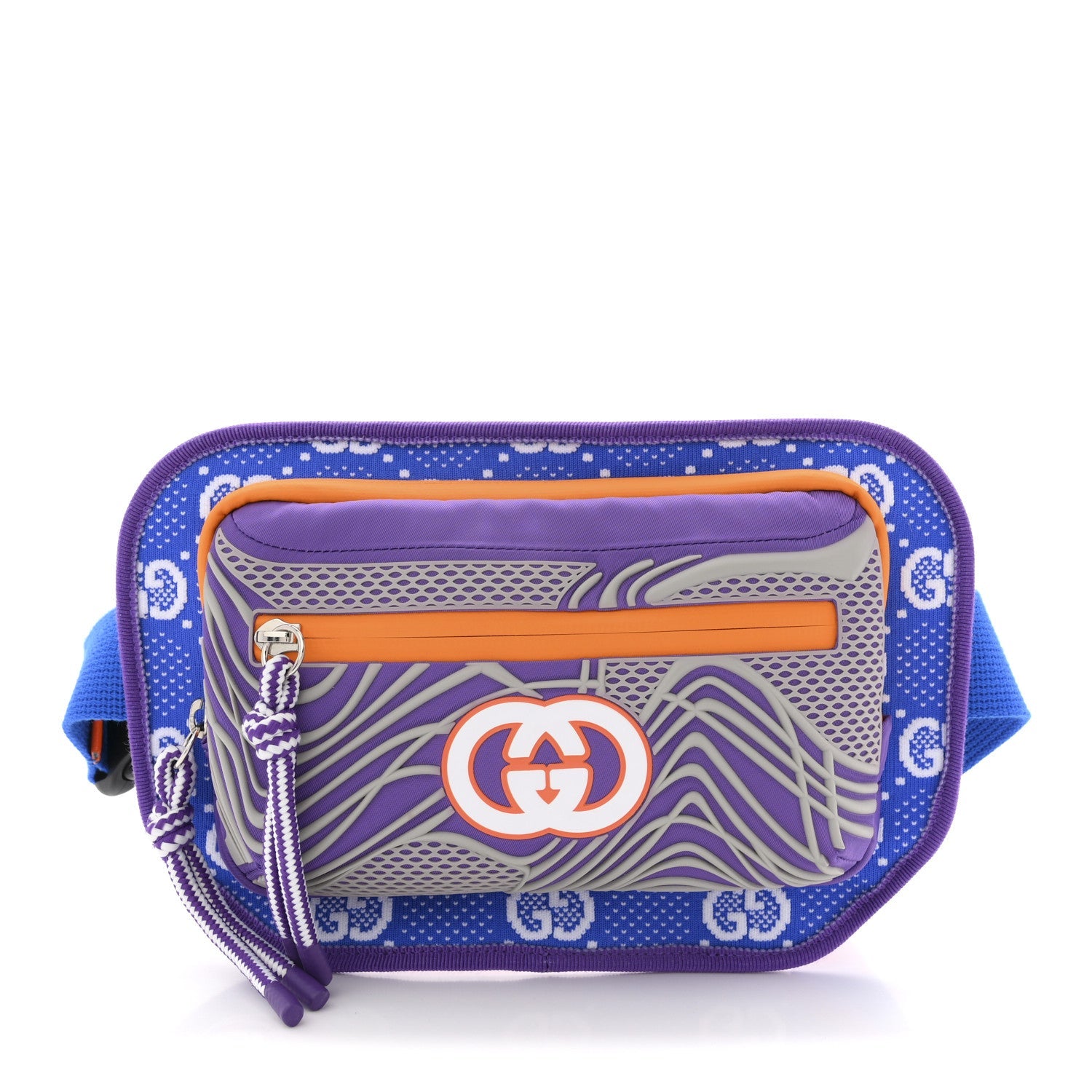 Gucci Jersey GG Monogram All Over Sporty Belt Bag Grey White Multicolor