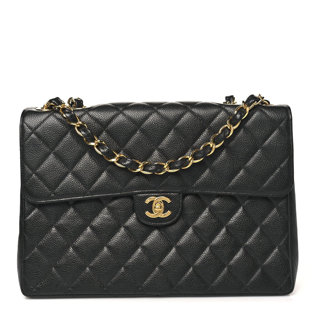 Chanel Caviar Jumbo Single Flap Black