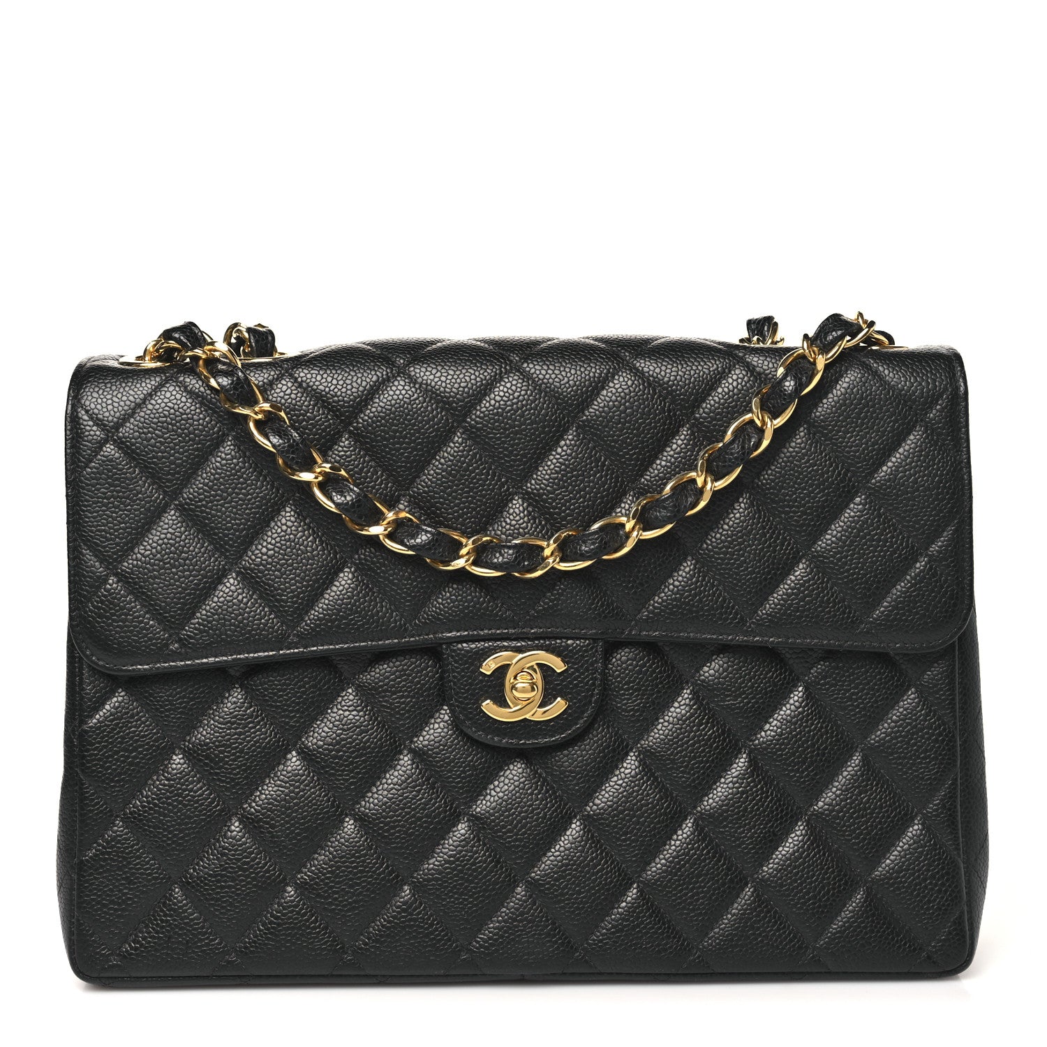 Chanel Caviar Jumbo Single Flap Black