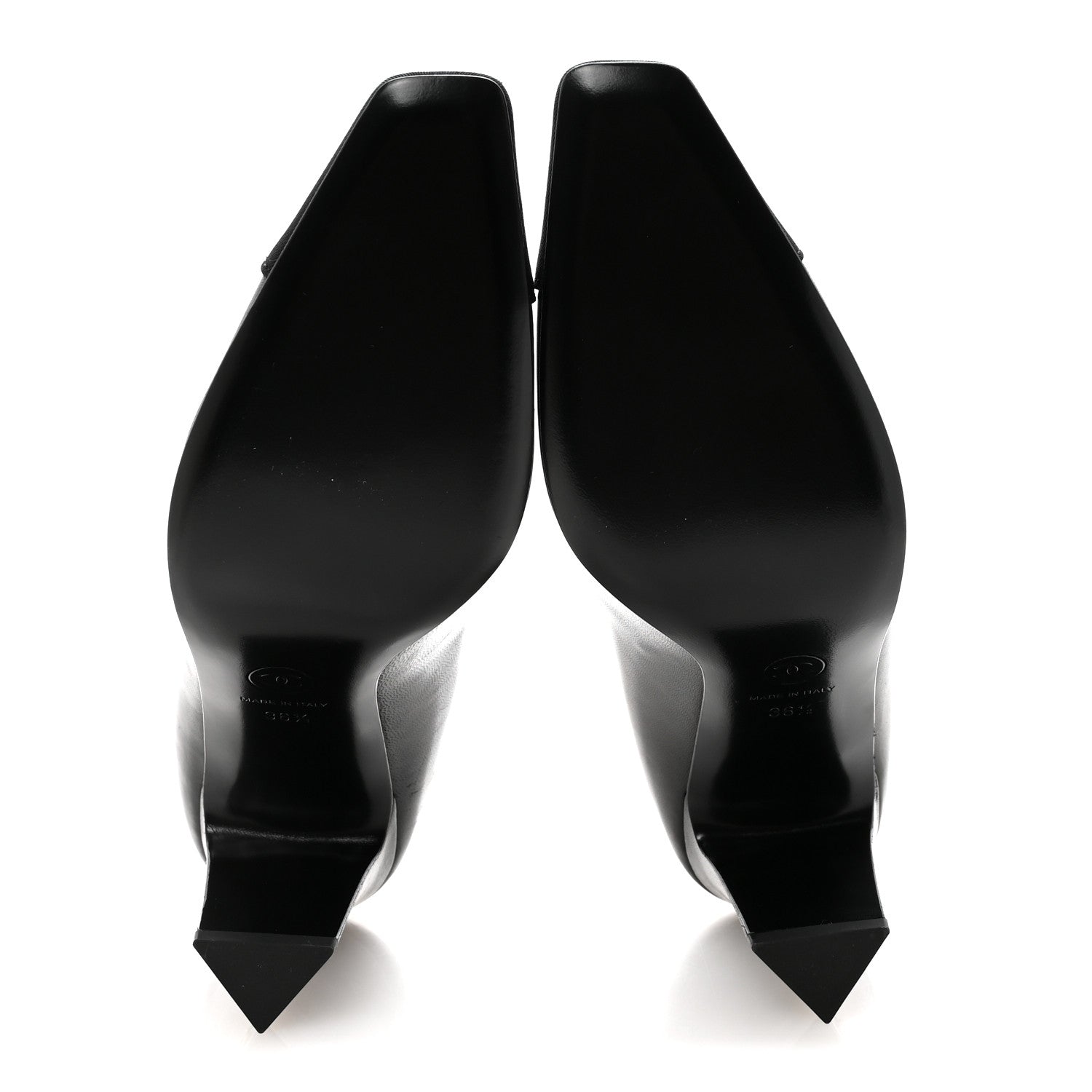 Lambskin Grosgrain Cap Toe CC Pumps 36.5 Black