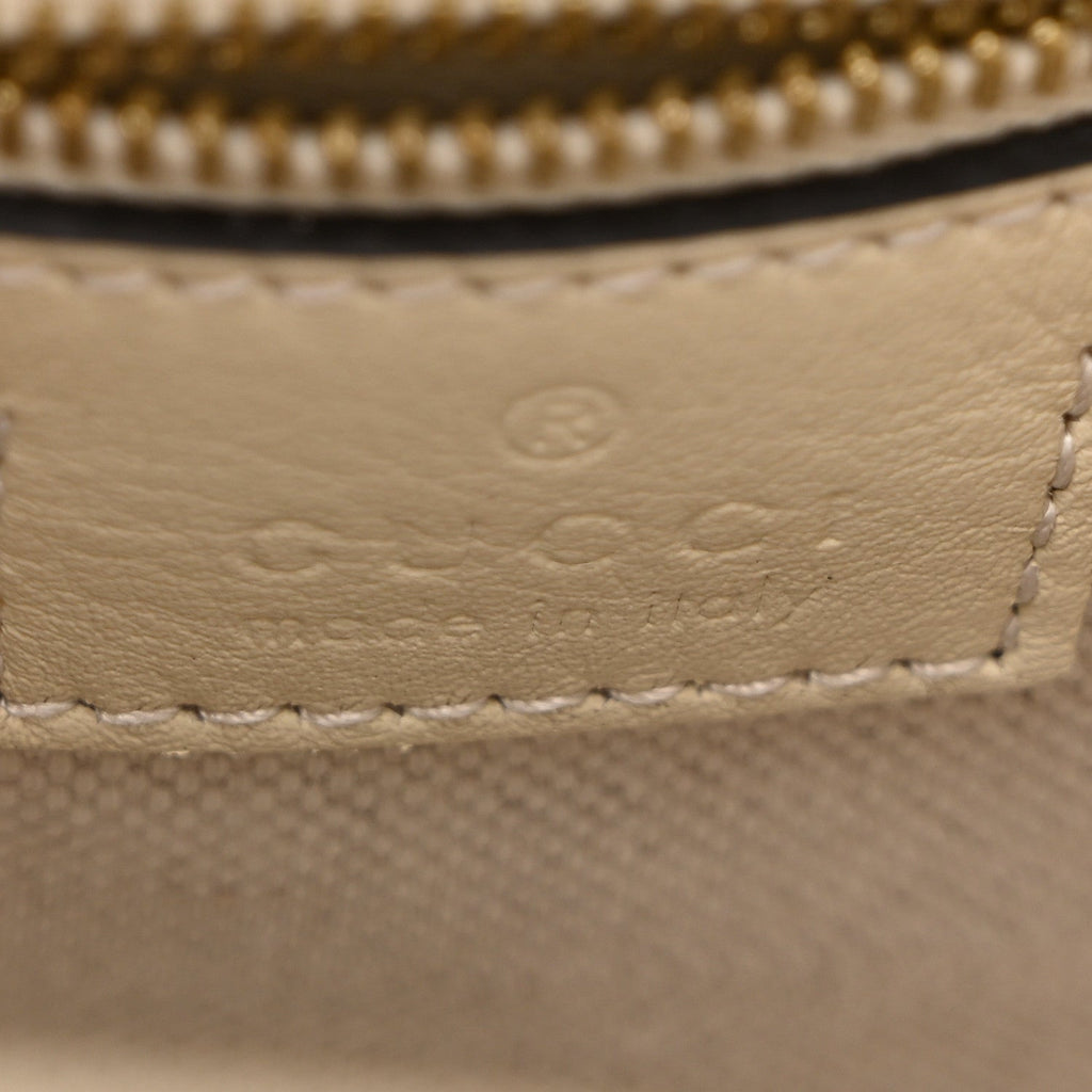 Gucci Arabella Calfskin Horsebit 73 Mini Bucket Bag White