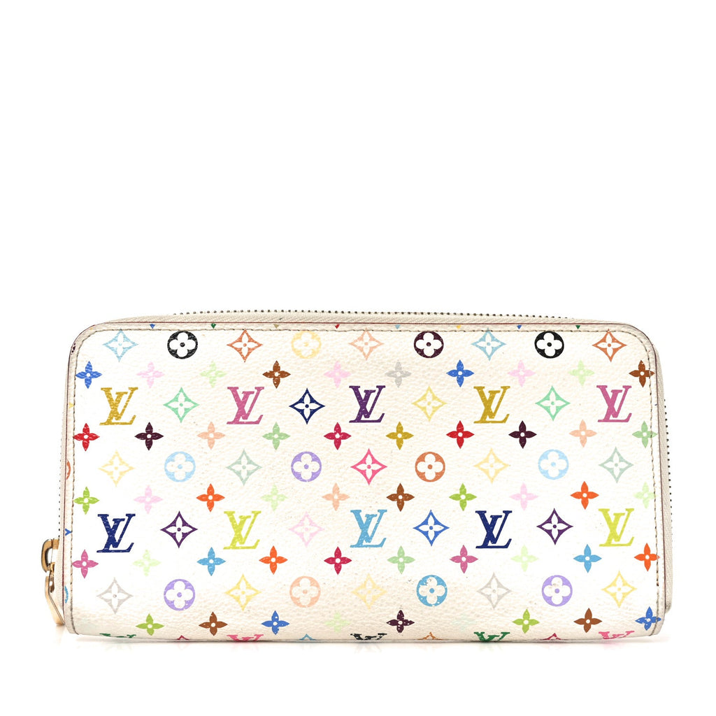 Louis Vuitton Monogram Multicolor Zippy Wallet White Litchi