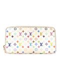 Louis Vuitton Monogram Multicolor Zippy Wallet White Litchi