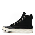 Fabric Lambskin Lace Up Cap Toe Sneakers 39.5 Black