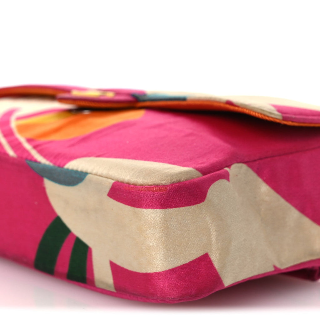 Chanel Satin Mini Convertible Flap Pink Multicolor
