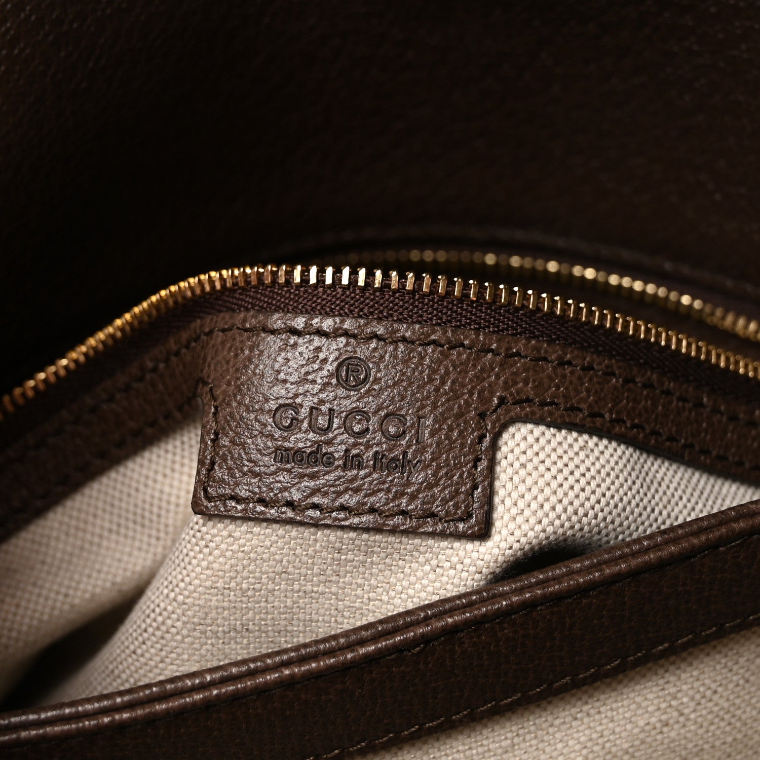 Gucci GG Supreme Monogram Textured Dollar Calfskin Web Medium Blondie Top Handle Shoulder Flap Bag Beige Ebony New Acero