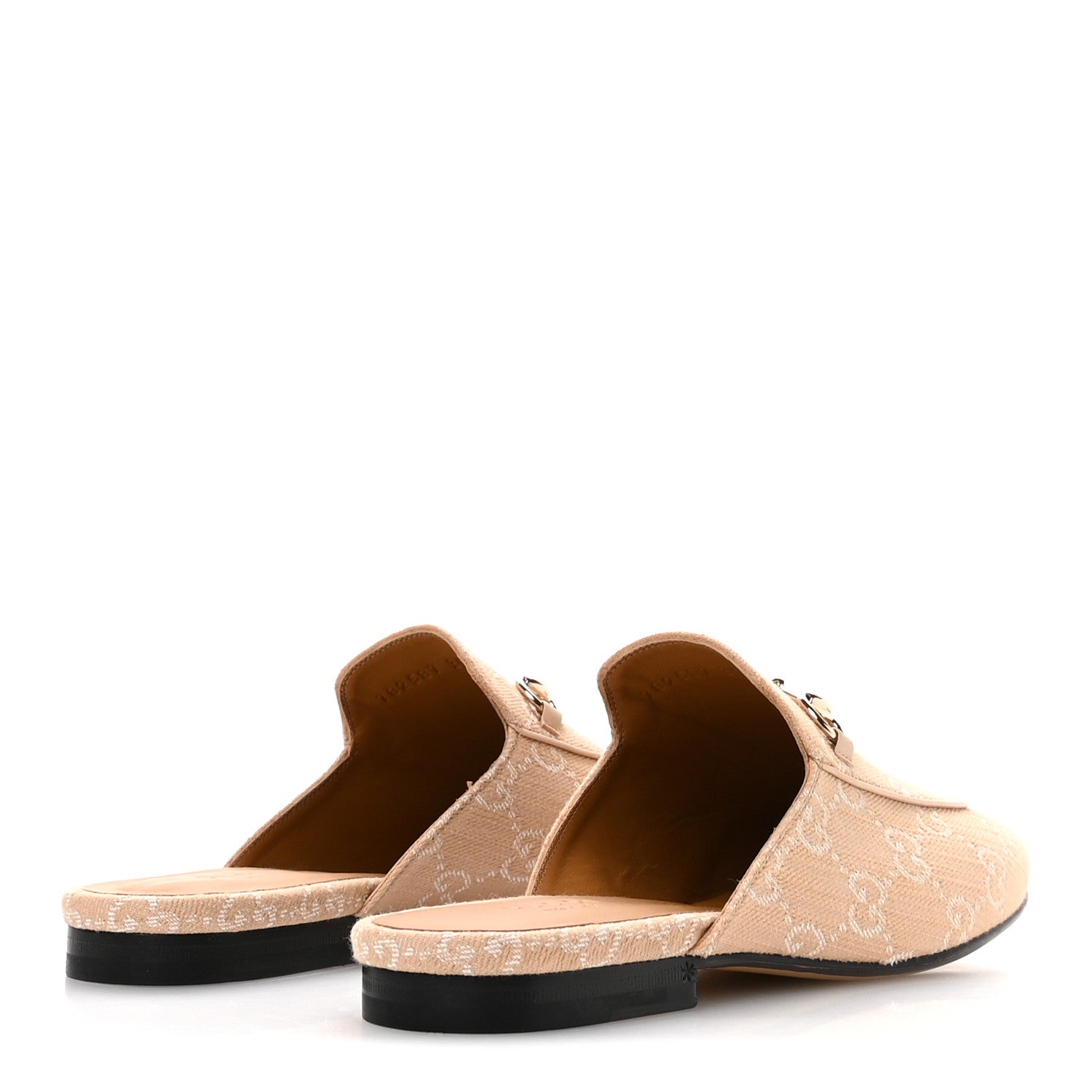 Gucci Summer Denim GG Malaga Kid Womens Princetown Slippers 39.5 Souffle Rose