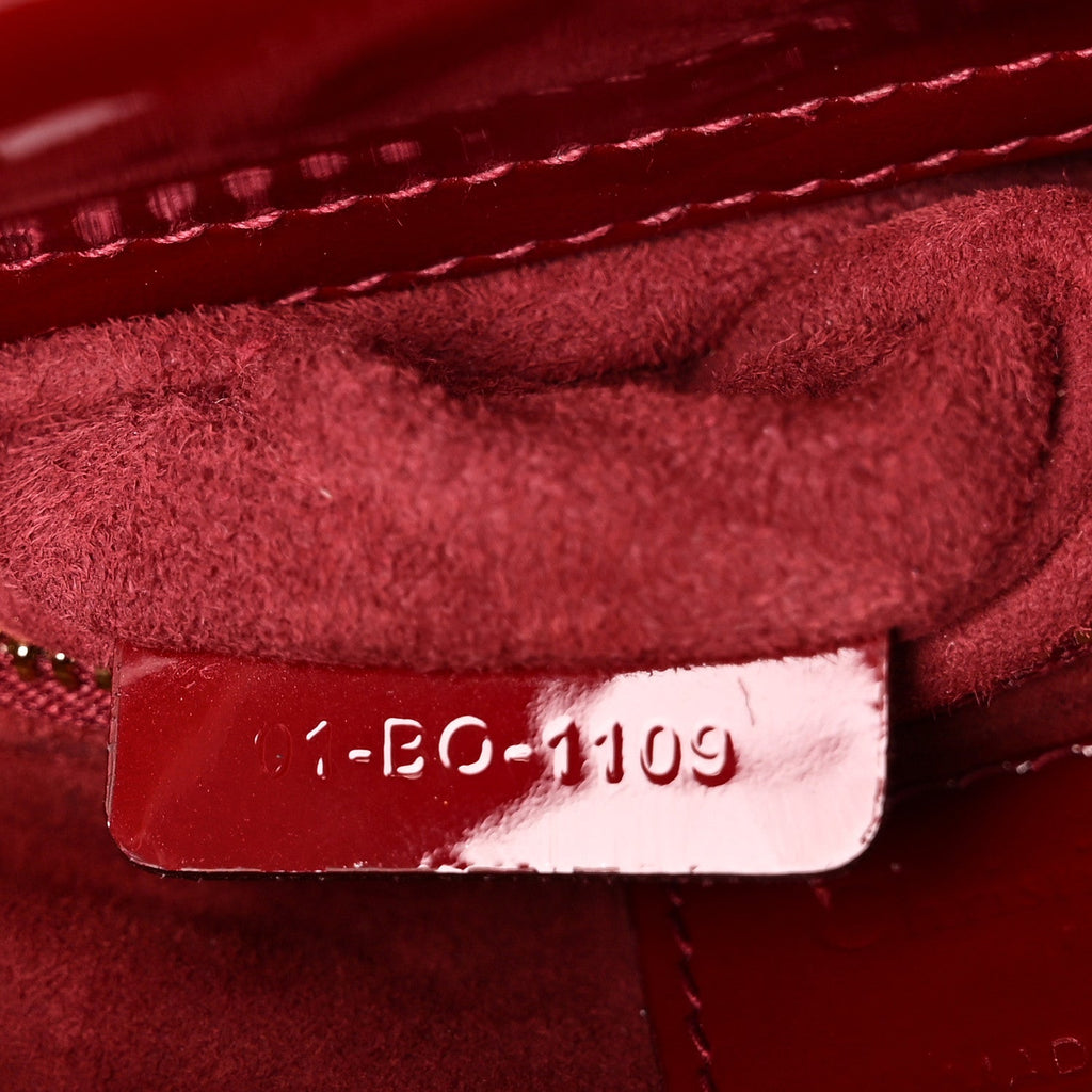 Christian Dior Patent Cannage Mini Lady Dior Red