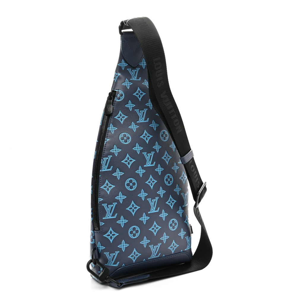 Louis Vuitton Monogram Shadow Duo Slingbag Navy River Blue