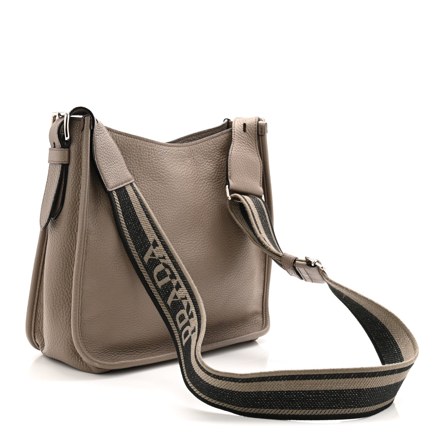 Prada Vitello Daino Soft Hobo Messenger Bag Argilla