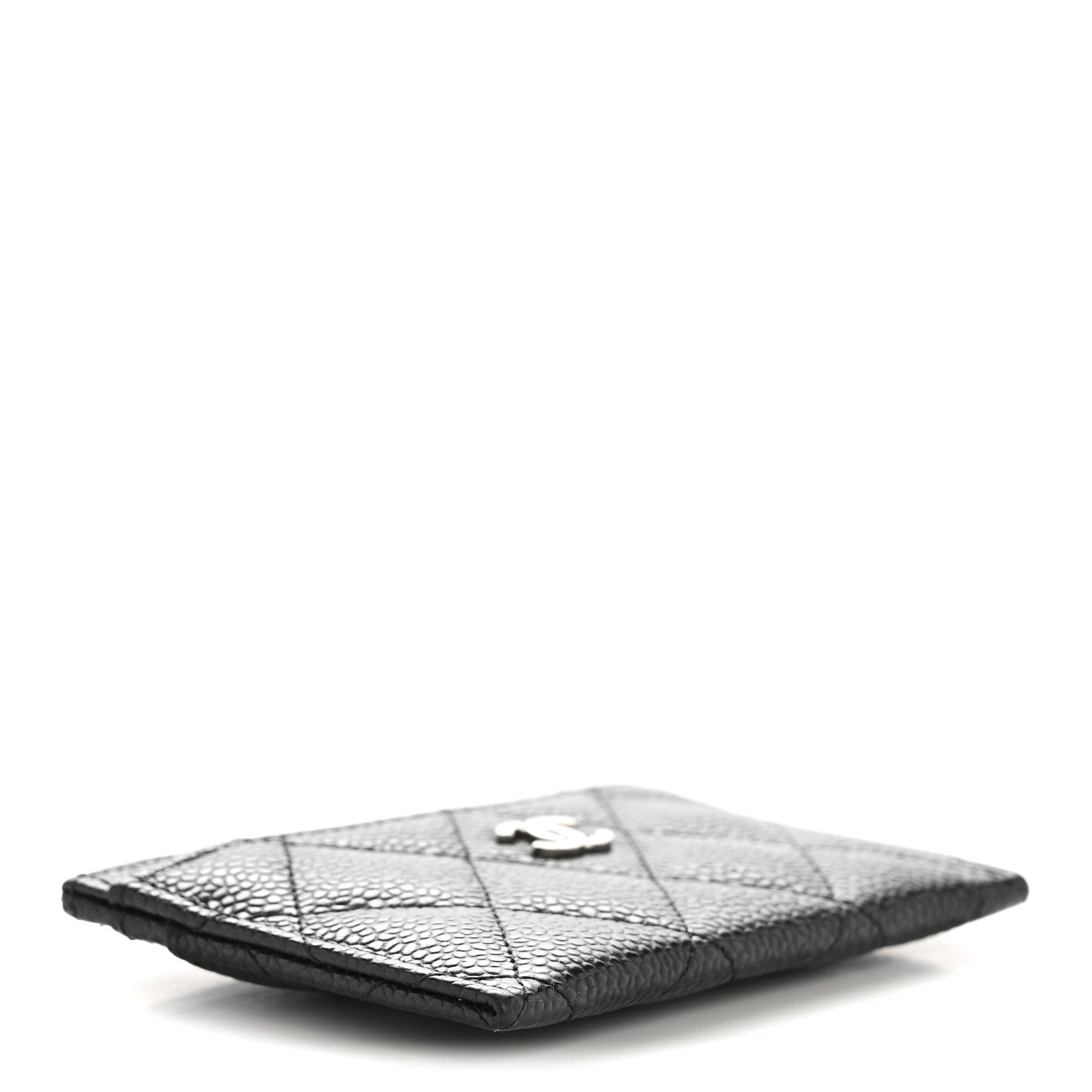 Caviar Quilted Card Holder Black