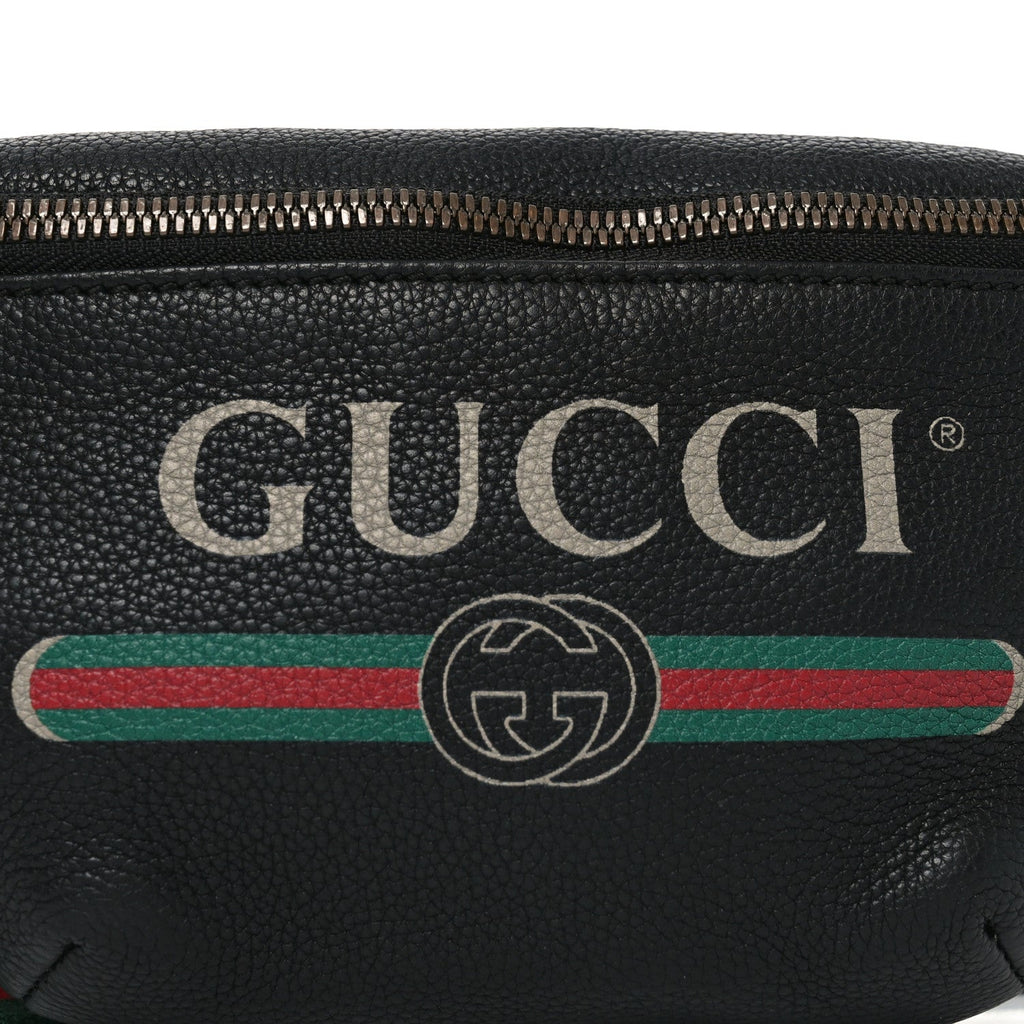Gucci Grained Calfskin Small Logo Belt Bag Black