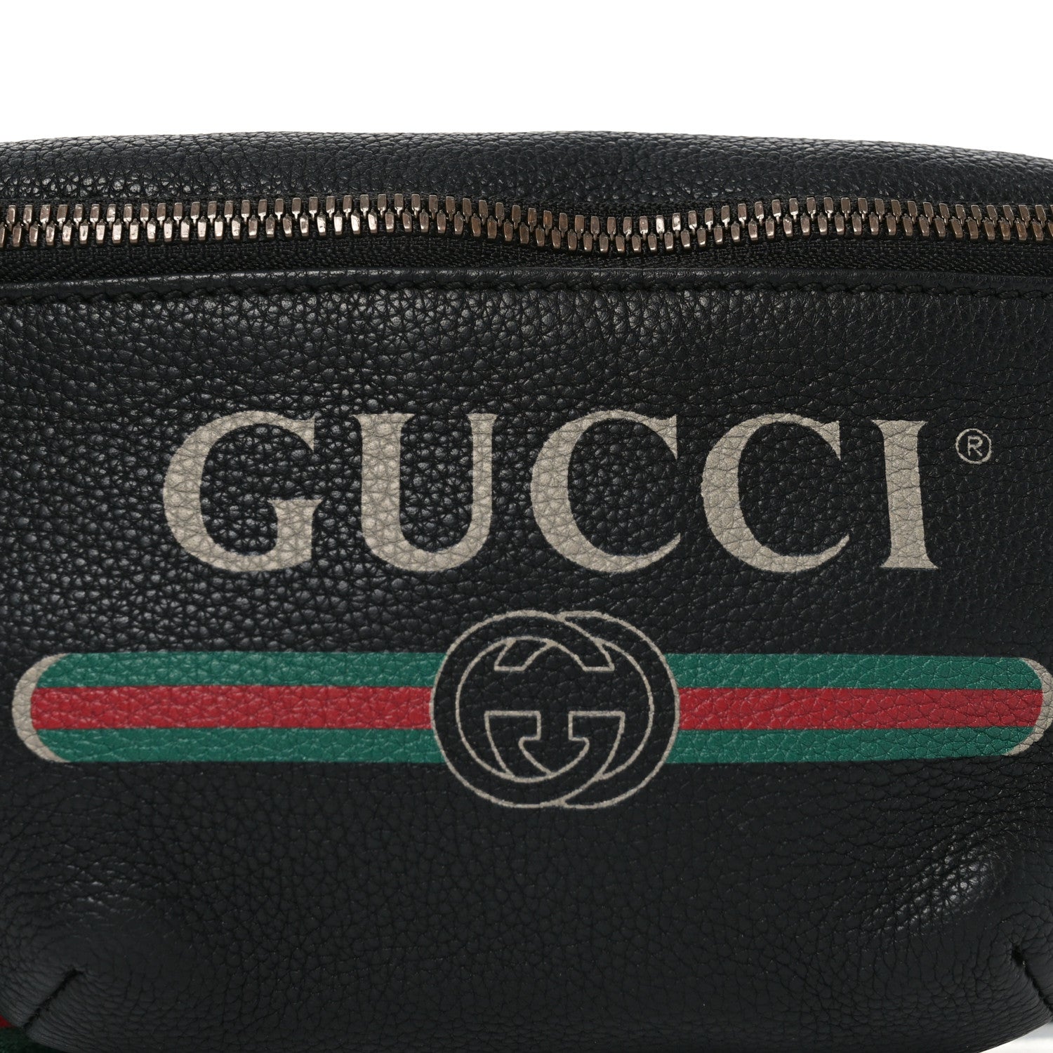 Gucci Grained Calfskin Small Logo Belt Bag Black