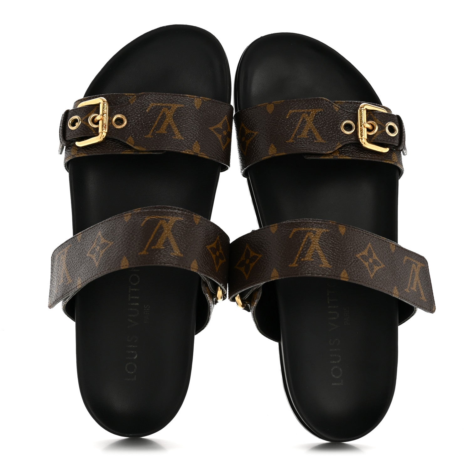 Louis Vuitton Monogram Bom Dia Mule Sandals 39 Black