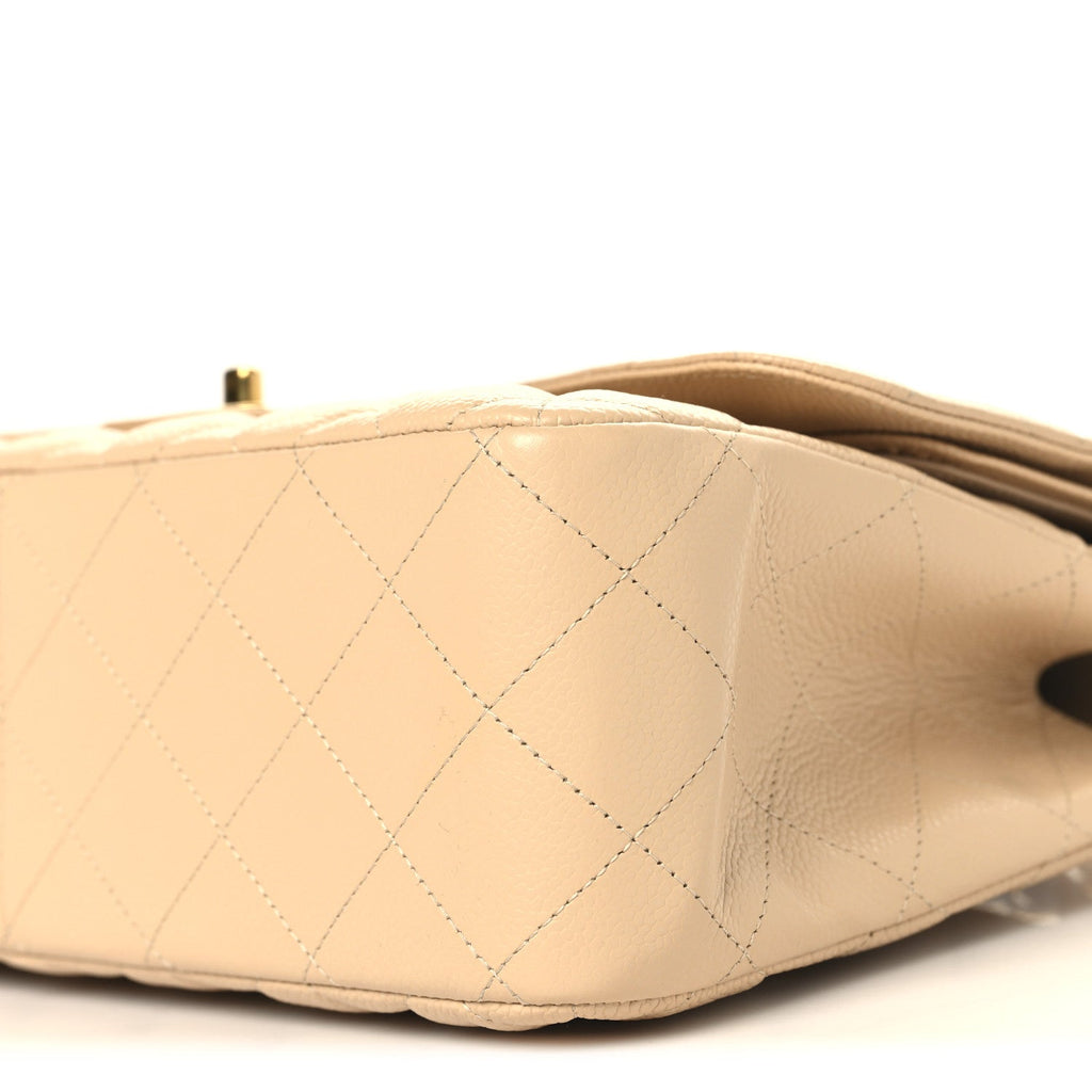 Chanel Caviar Quilted Jumbo Double Flap Beige Clair