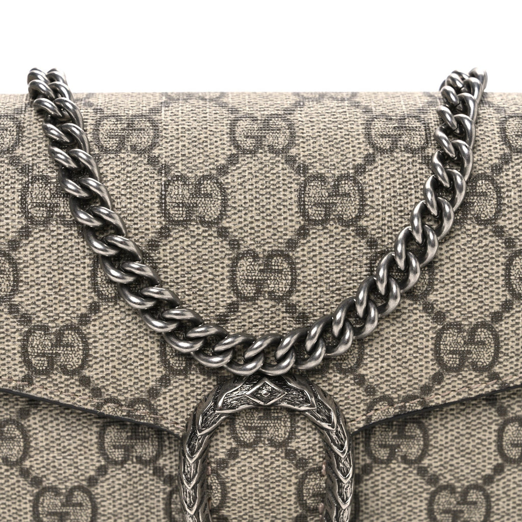 Gucci GG Supreme Monogram Mini Dionysus Chain Wallet Beige Taupe