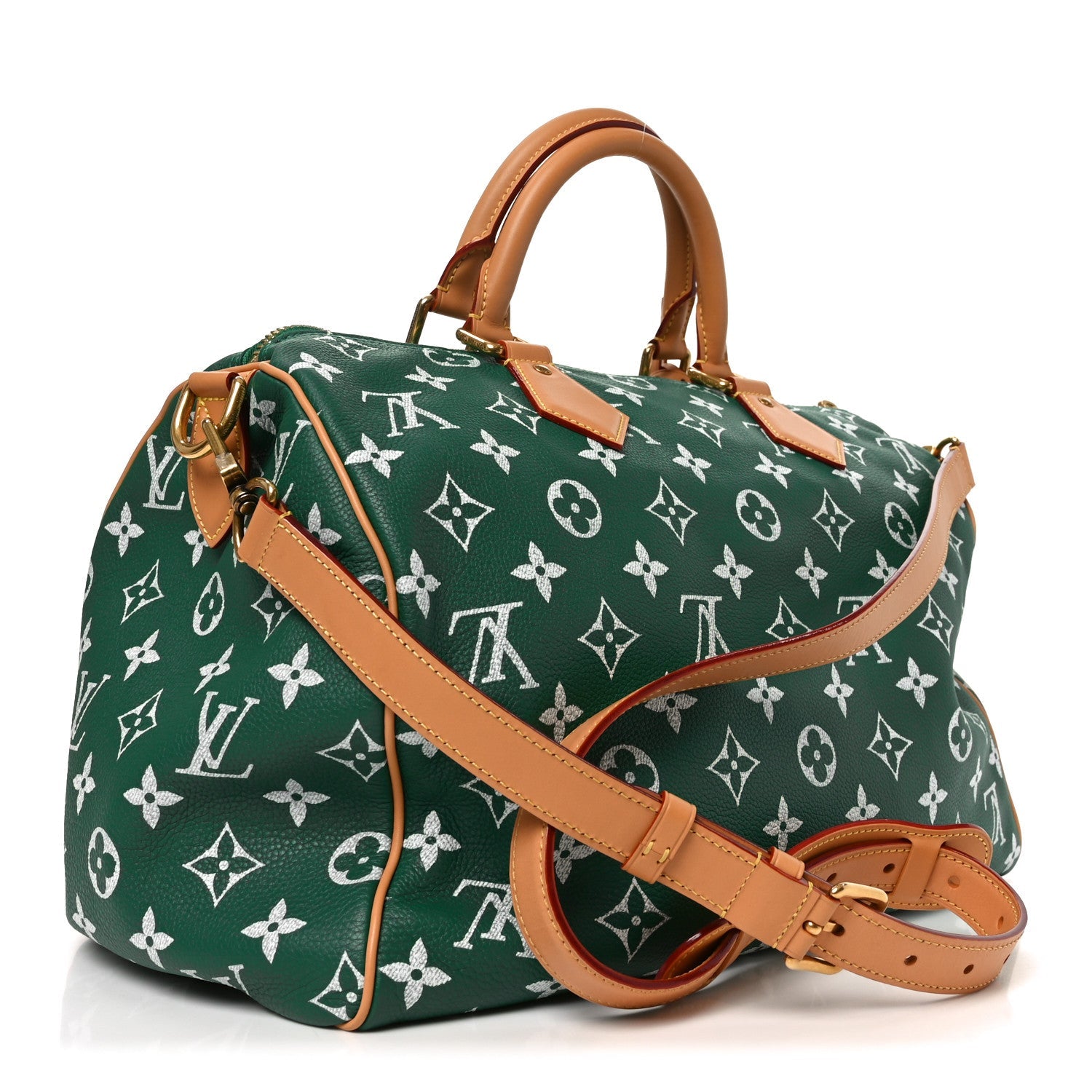Louis Vuitton Calfskin Monogram Speedy P9 Bandouliere 40 Green
