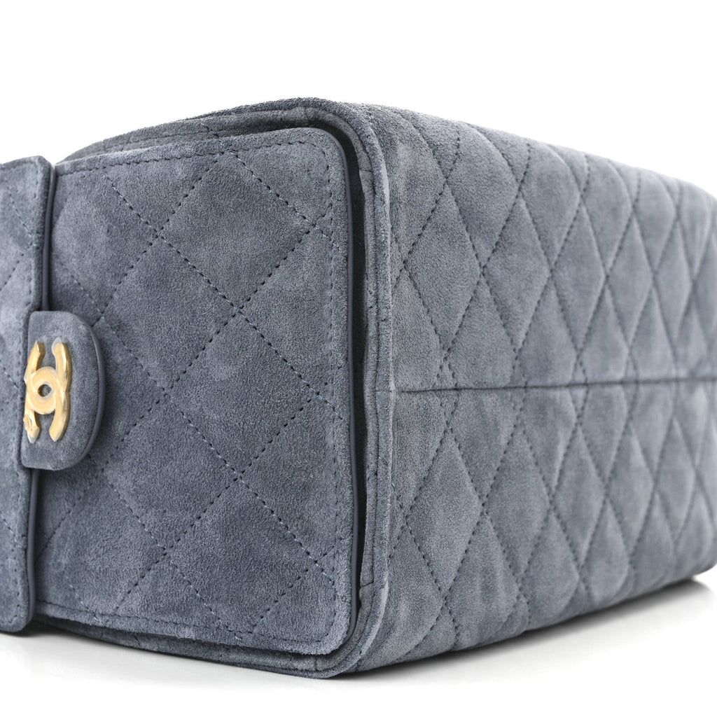 Chanel Suede Quilted Small Chanel 25 Handbag Blue