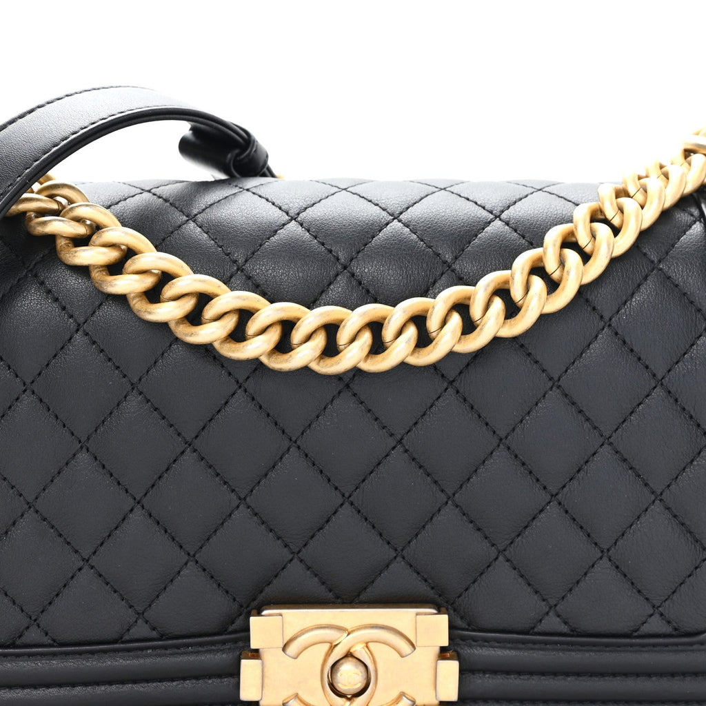 Chanel Calfskin Quilted Medium Boy Flap Black
