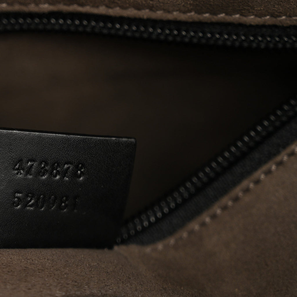Gucci GG Supreme Monogram Flat Messenger Bag Beige Black New Acero