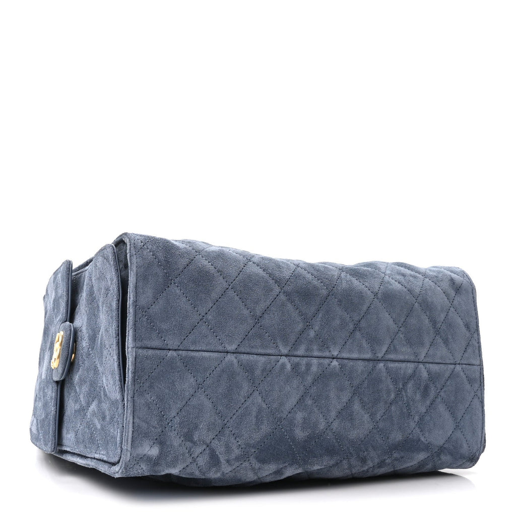 Chanel Suede Quilted Medium Chanel 25 Handbag Blue