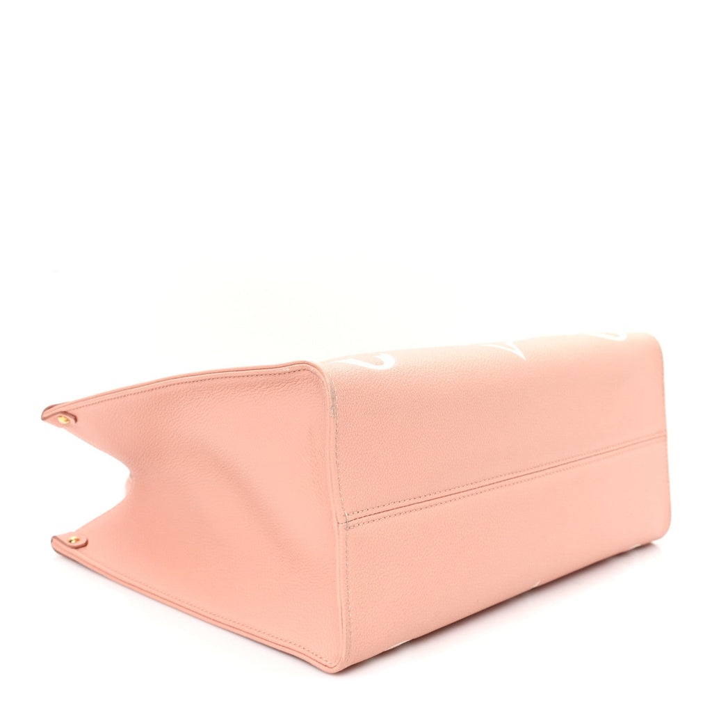 Louis Vuitton Empreinte Monogram Giant Onthego MM Rose Trianon Crème