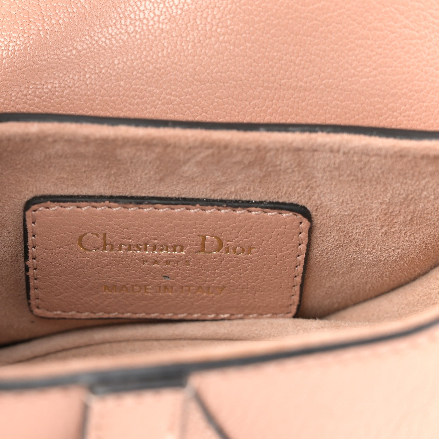 Christian Dior Goatskin Micro Saddle Bag Rose Des Vent
