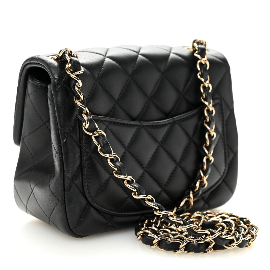 Chanel Lambskin Quilted Mini Square Flap Black