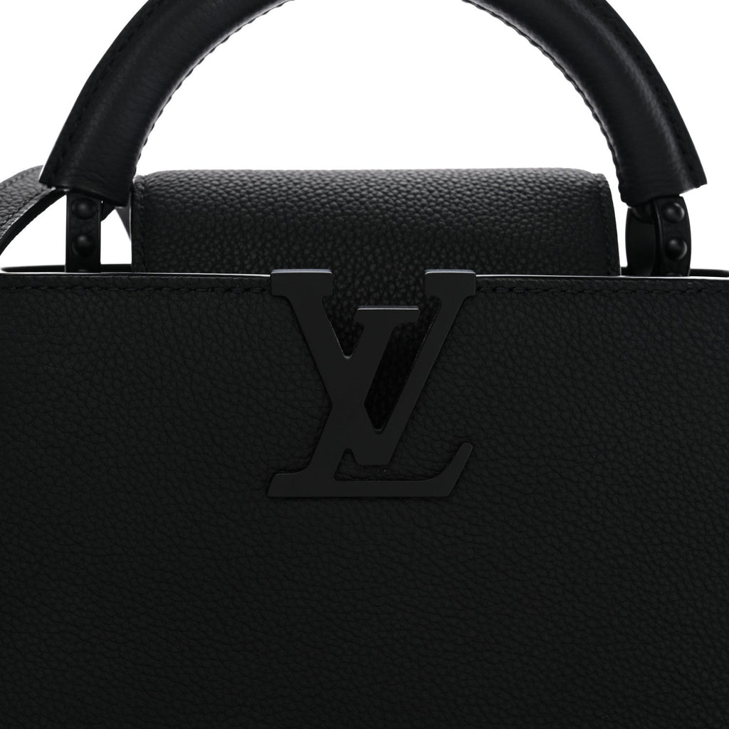 Louis Vuitton Matte Taurillon Capucines East West Mini All Black