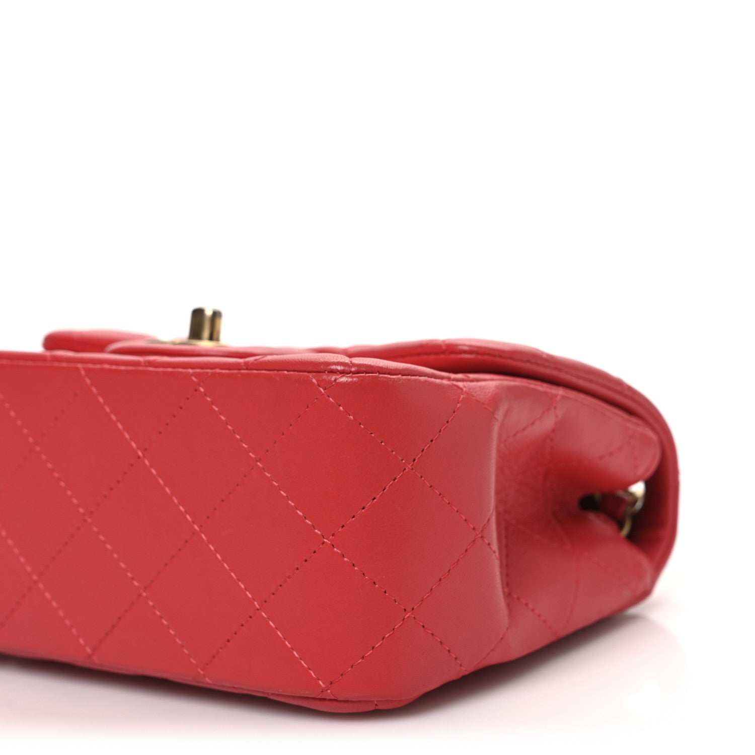 Chanel Lambskin Quilted Mini Square Flap Red